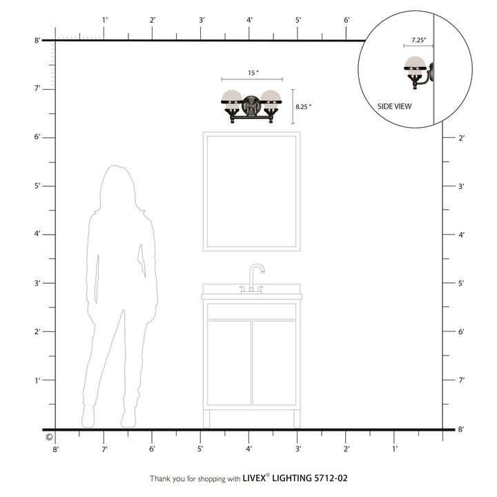 2 Light Polished Brass Bath Vanity