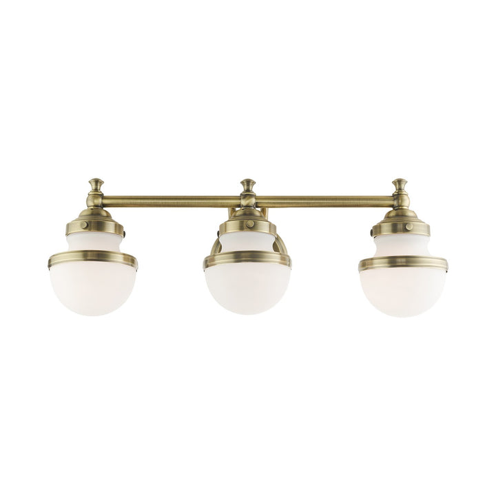 3 Light Antique Brass Bath Vanity
