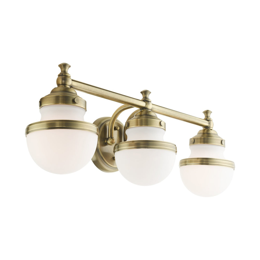 3 Light Antique Brass Bath Vanity