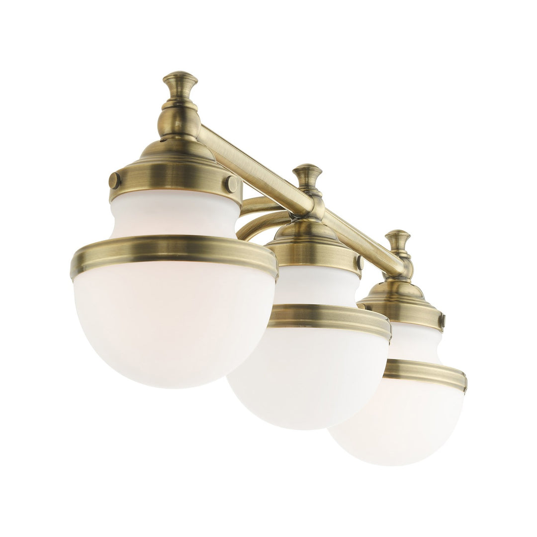 3 Light Antique Brass Bath Vanity