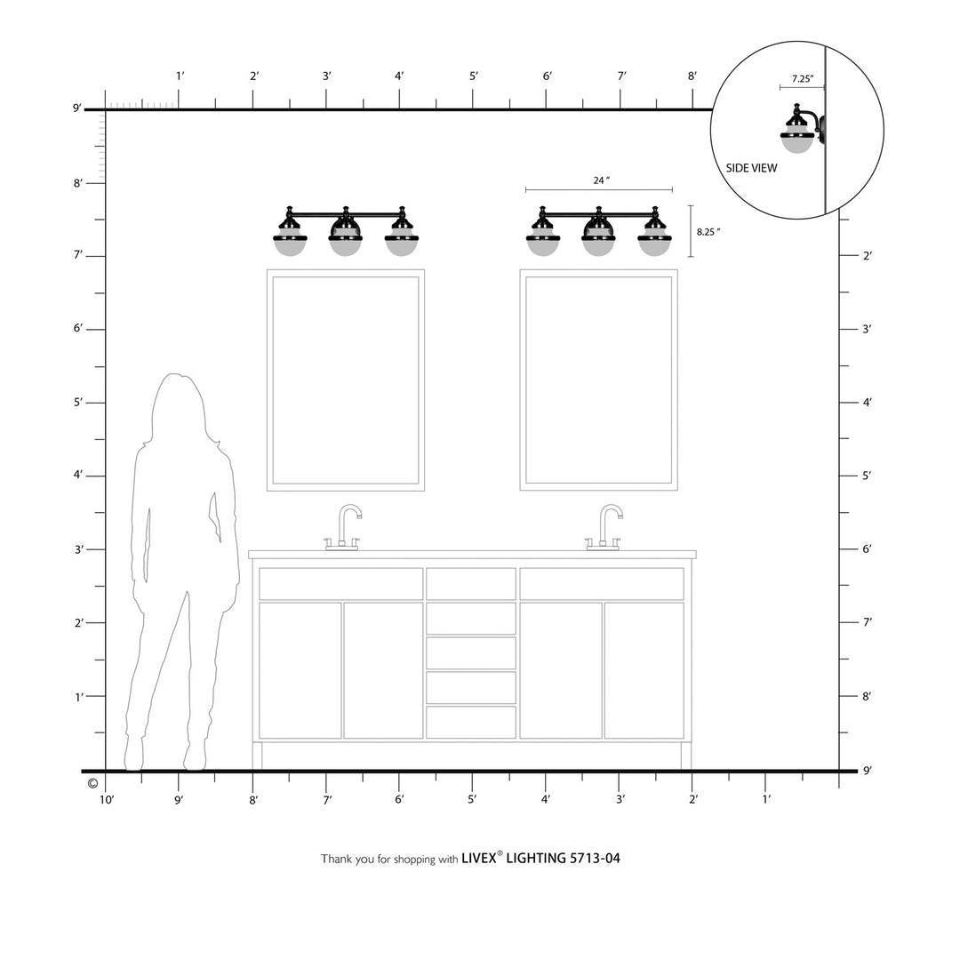 3 Light Black Bath Vanity