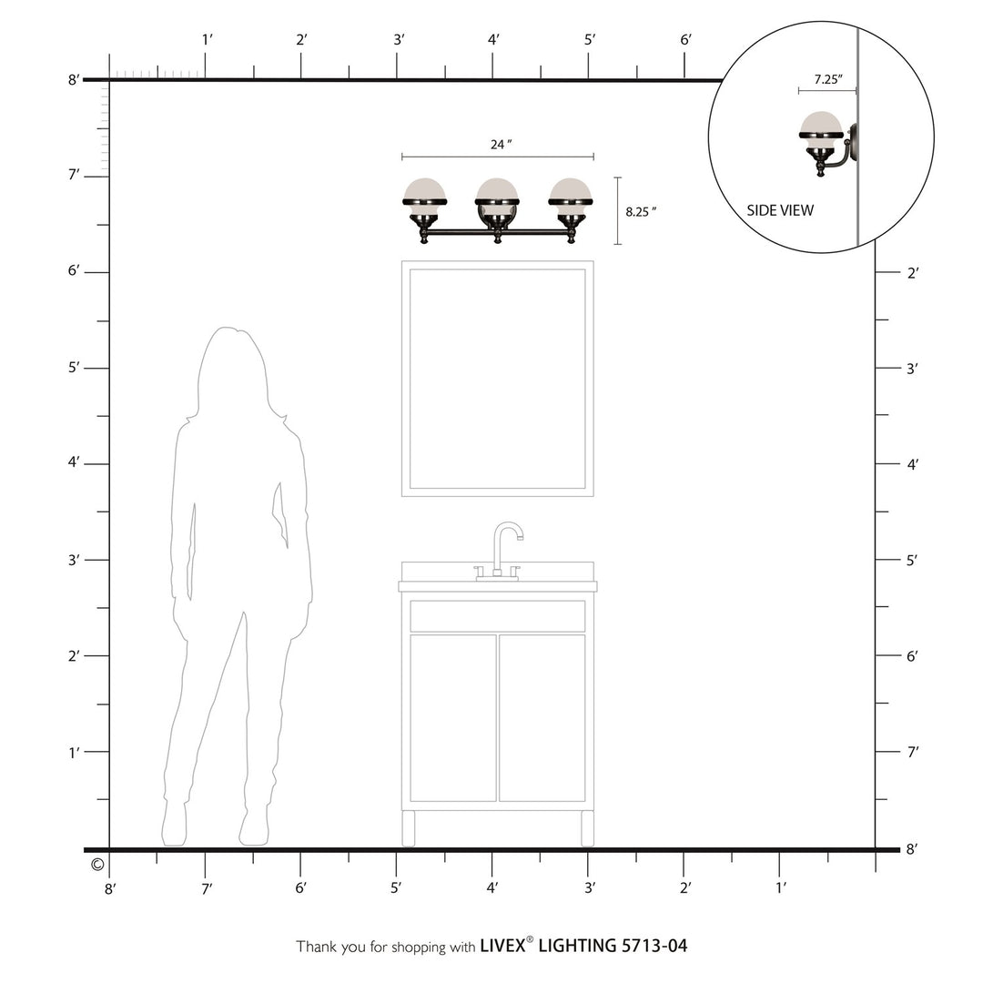 3 Light Black Bath Vanity
