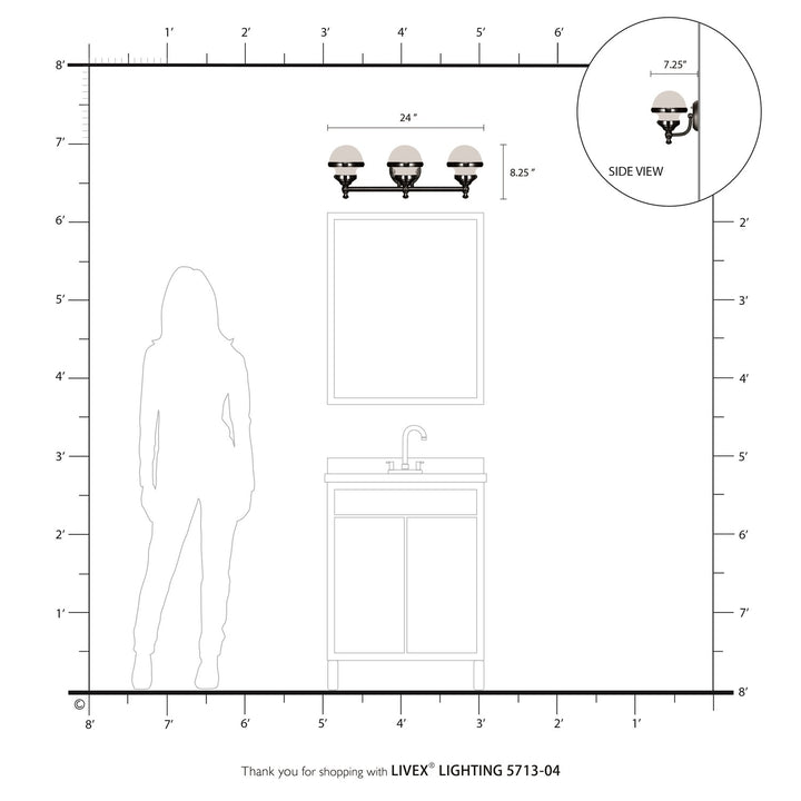 3 Light Black Bath Vanity
