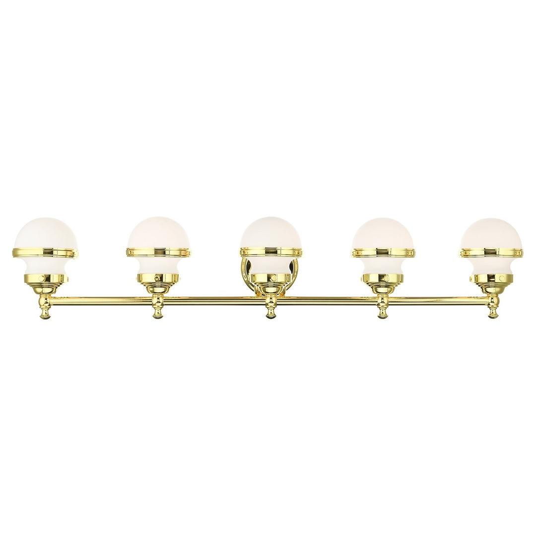 5 Light Polished Brass Bath Vanity by Livex Lighting