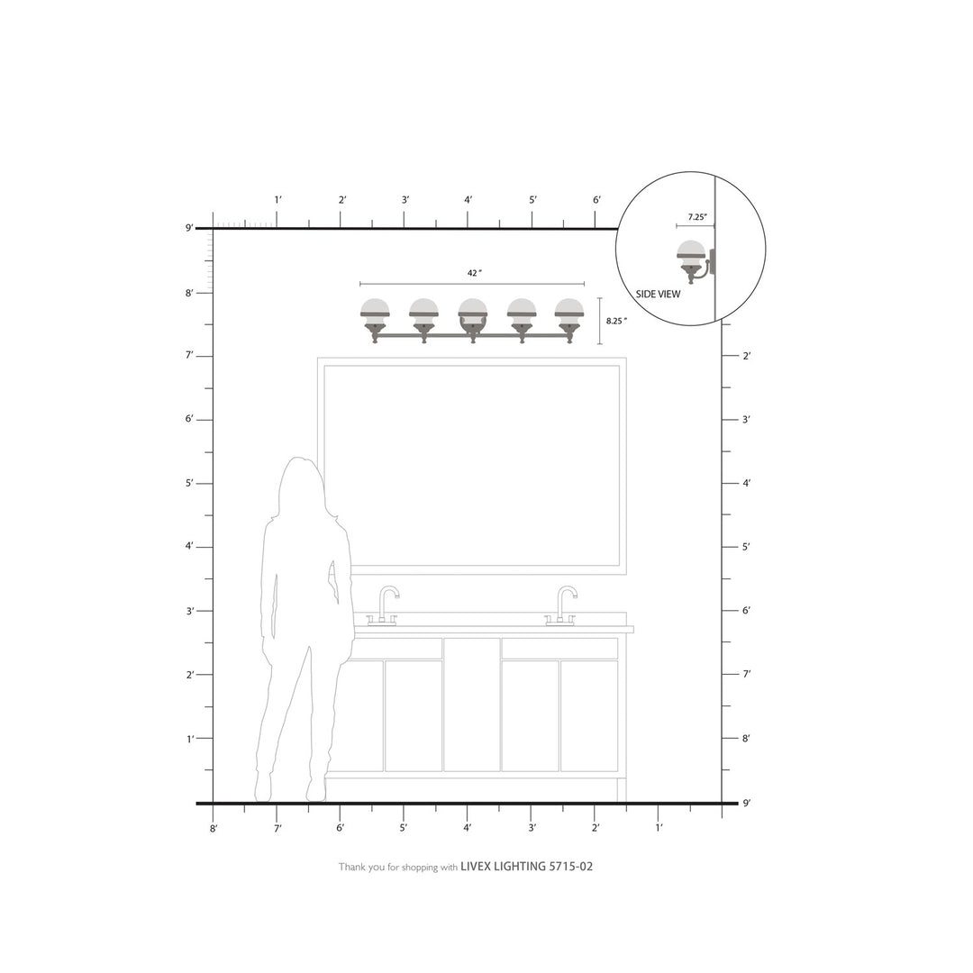 5 Light Polished Brass Bath Vanity