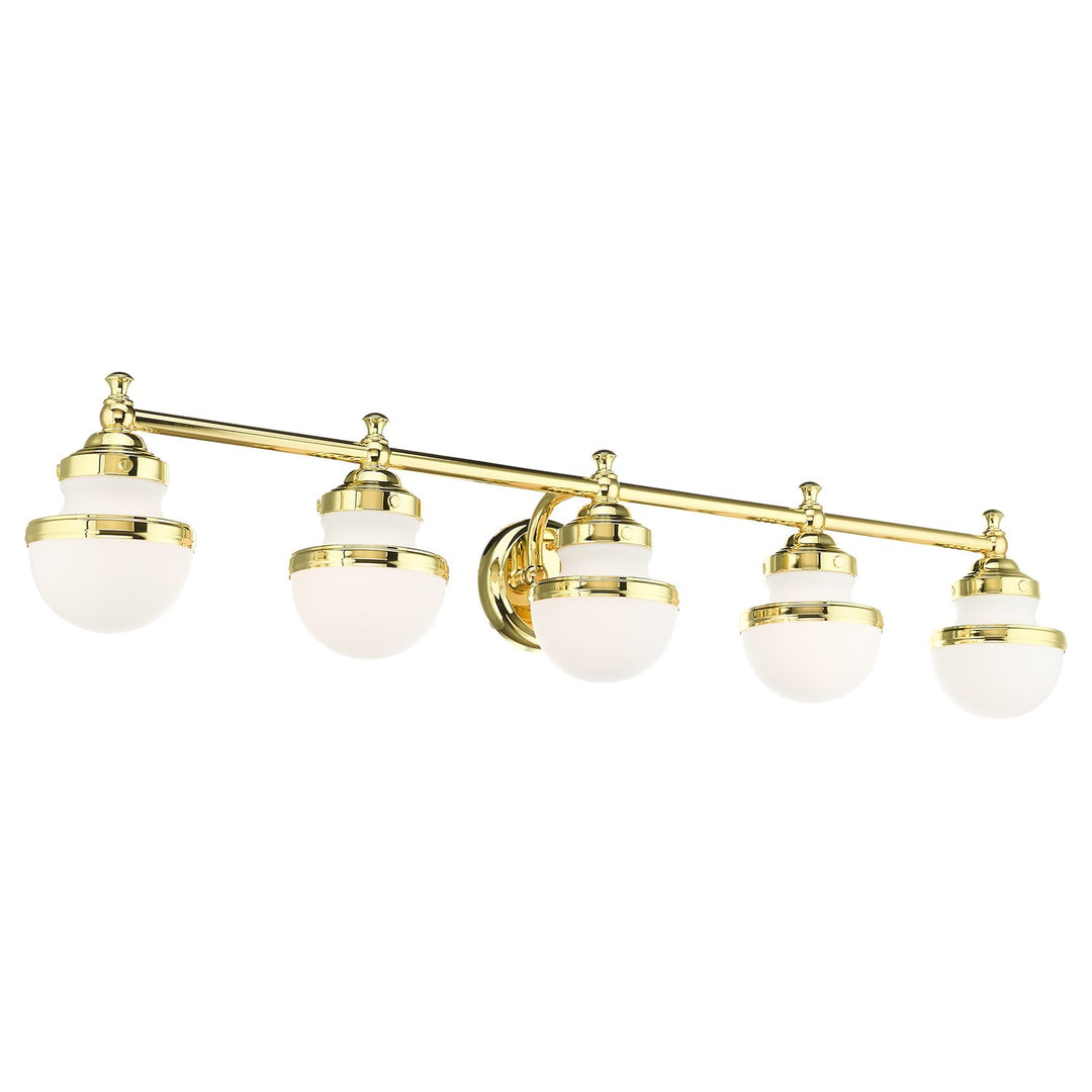 5 Light Polished Brass Bath Vanity