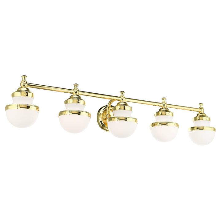 5 Light Polished Brass Bath Vanity