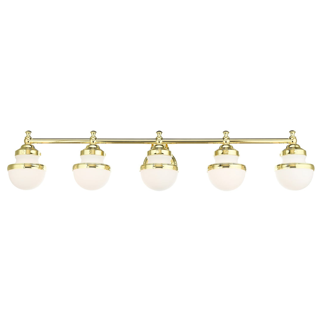 5 Light Polished Brass Bath Vanity