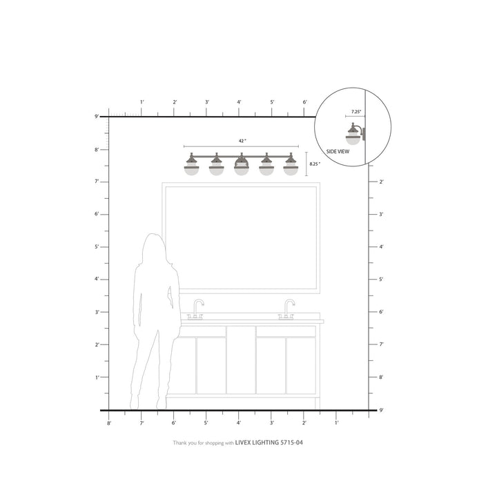 5 Light Black Bath Vanity