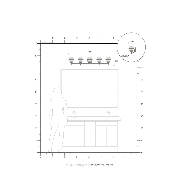 5 Light Black Bath Vanity