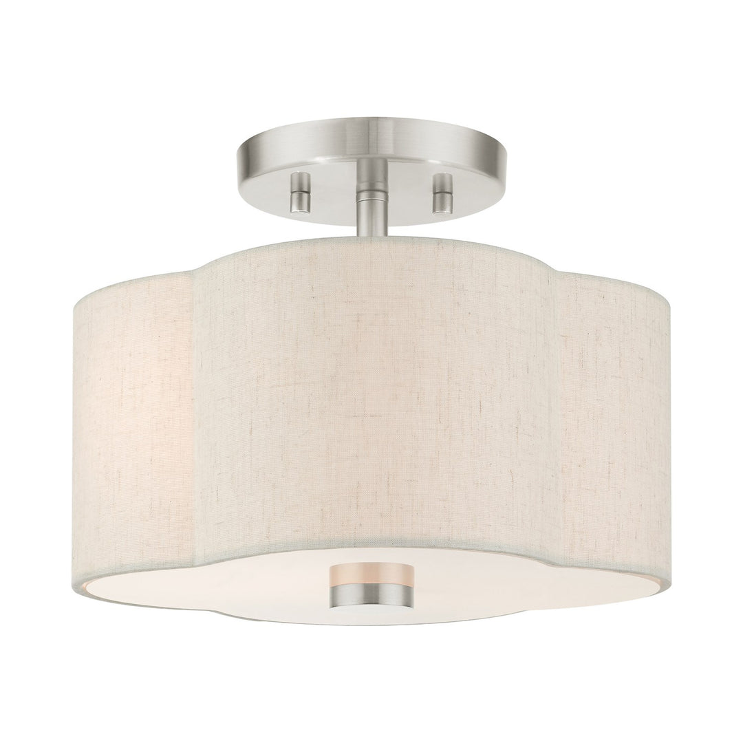 2 Light Brushed Nickel Semi Flush by Livex Lighting