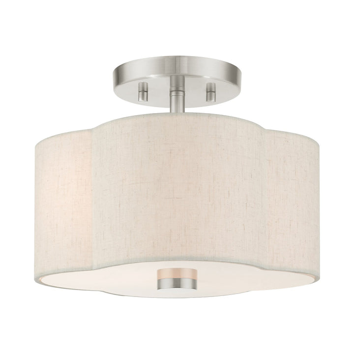 2 Light Brushed Nickel Semi Flush by Livex Lighting