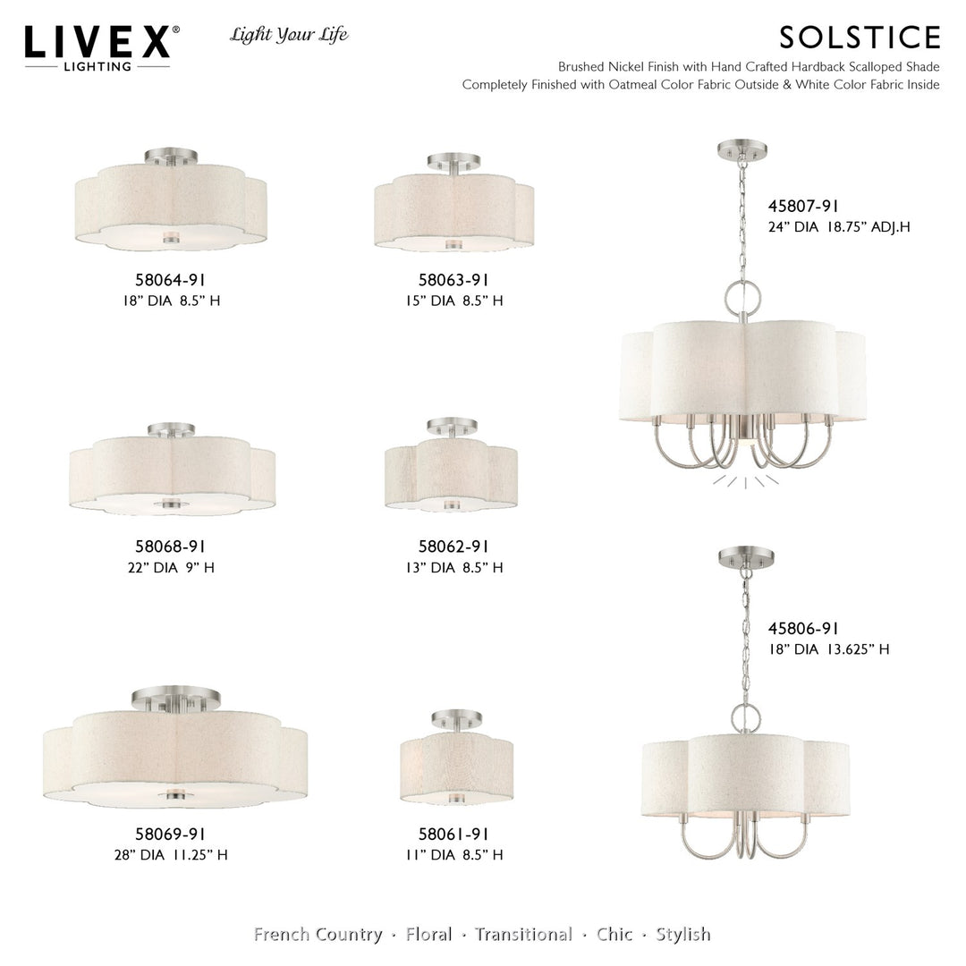 2 Light Brushed Nickel Semi Flush