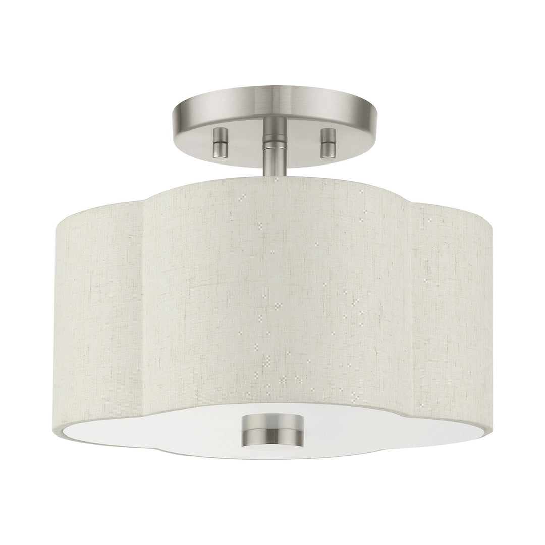 2 Light Brushed Nickel Semi Flush