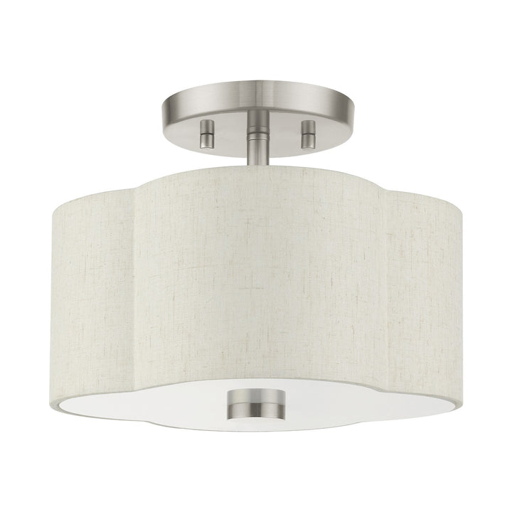2 Light Brushed Nickel Semi Flush