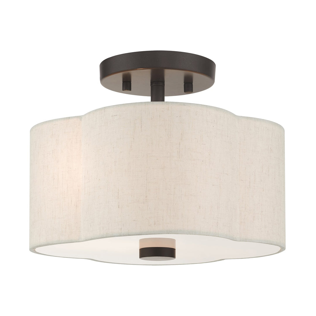 2 Light English Bronze Semi Flush by Livex Lighting