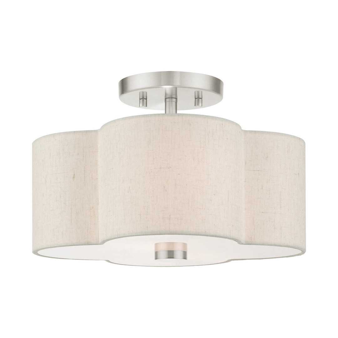2 Light Brushed Nickel Semi Flush by Livex Lighting