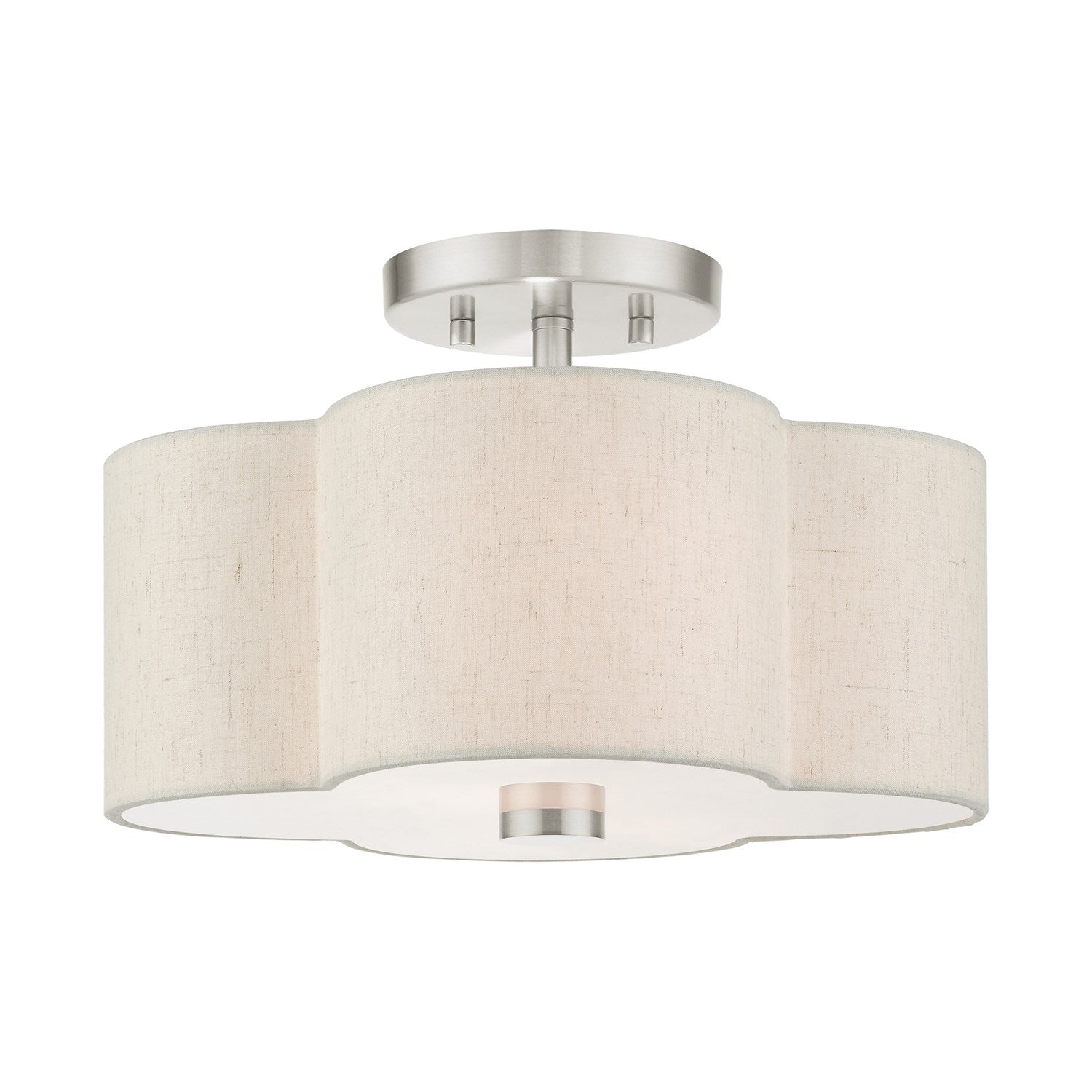 2 Light Brushed Nickel Semi Flush by Livex Lighting