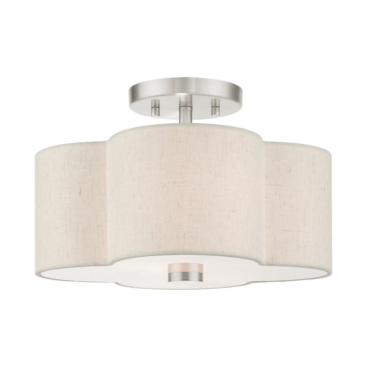2 Light Brushed Nickel Semi Flush by Livex Lighting