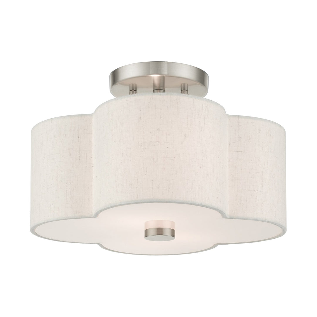 2 Light Brushed Nickel Semi Flush