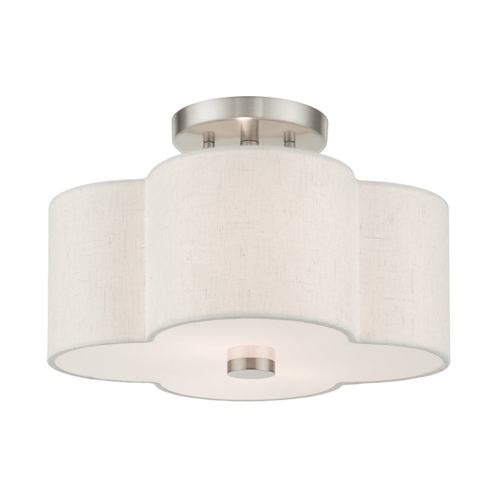 2 Light Brushed Nickel Semi Flush