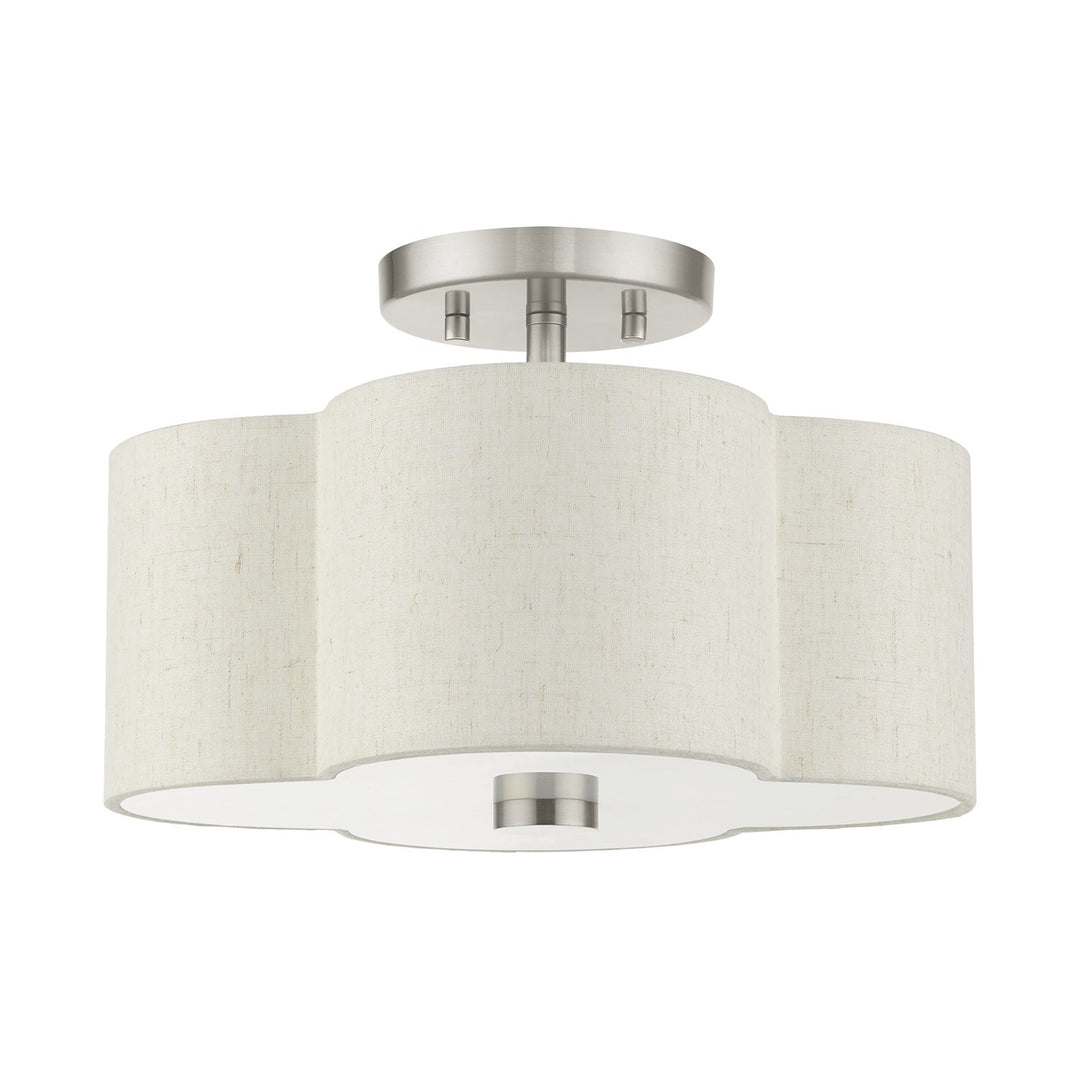 2 Light Brushed Nickel Semi Flush