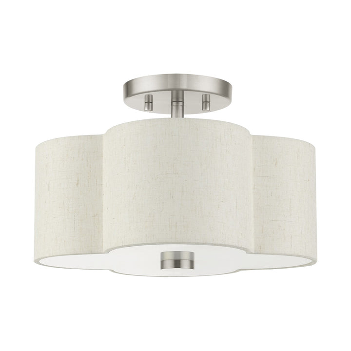 2 Light Brushed Nickel Semi Flush