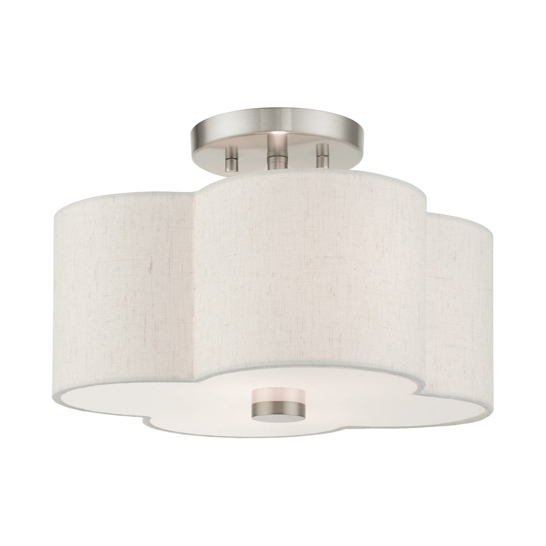 2 Light Brushed Nickel Semi Flush