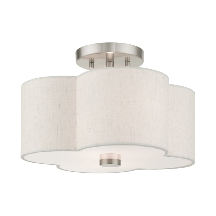 2 Light Brushed Nickel Semi Flush