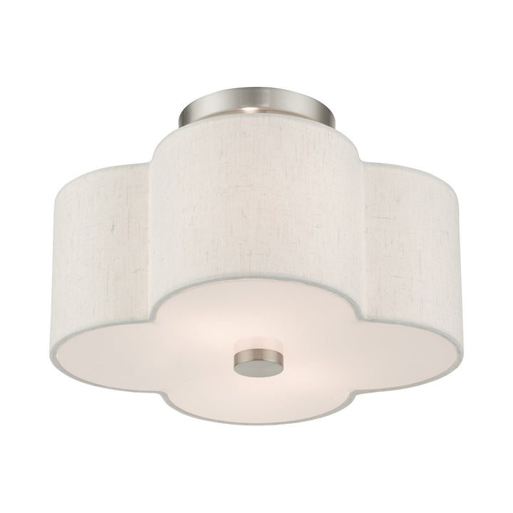 2 Light Brushed Nickel Semi Flush