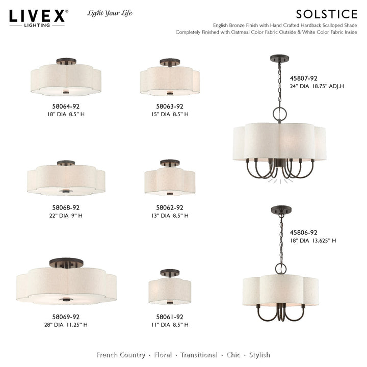 2 Light English Bronze Semi Flush