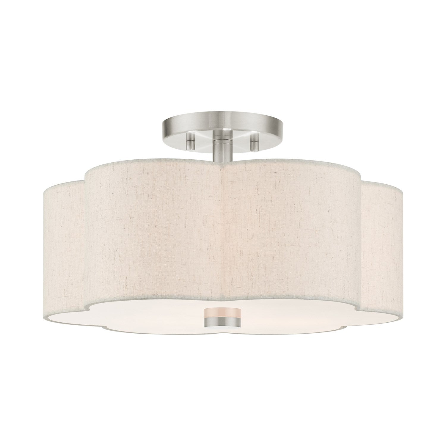 3 Light Brushed Nickel Semi Flush by Livex Lighting