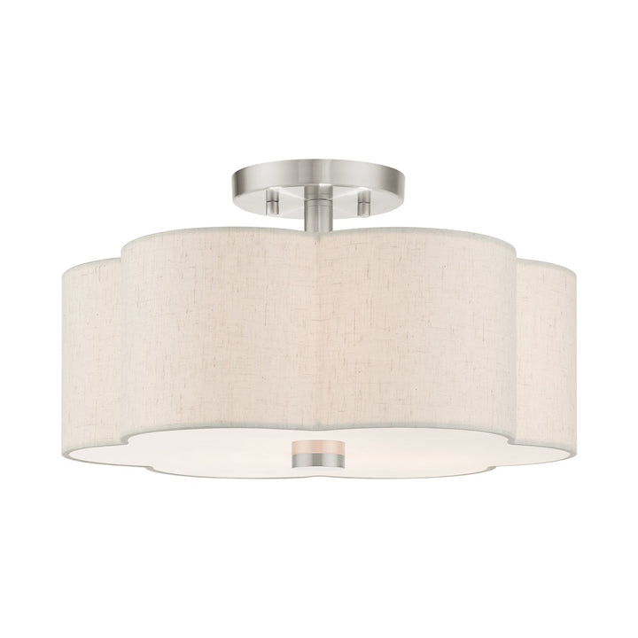 3 Light Brushed Nickel Semi Flush by Livex Lighting