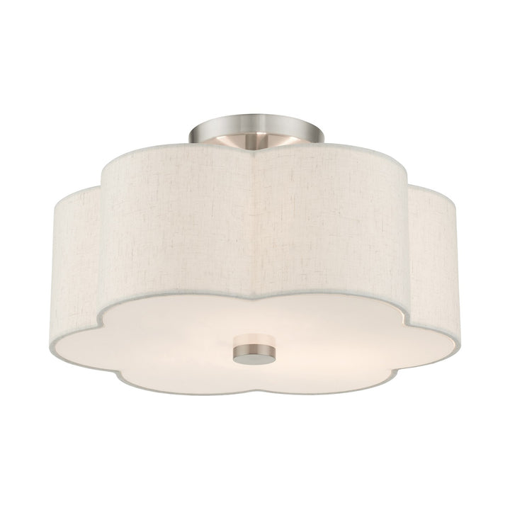 3 Light Brushed Nickel Semi Flush