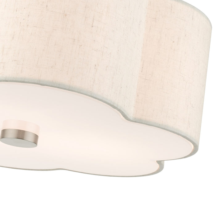 3 Light Brushed Nickel Semi Flush