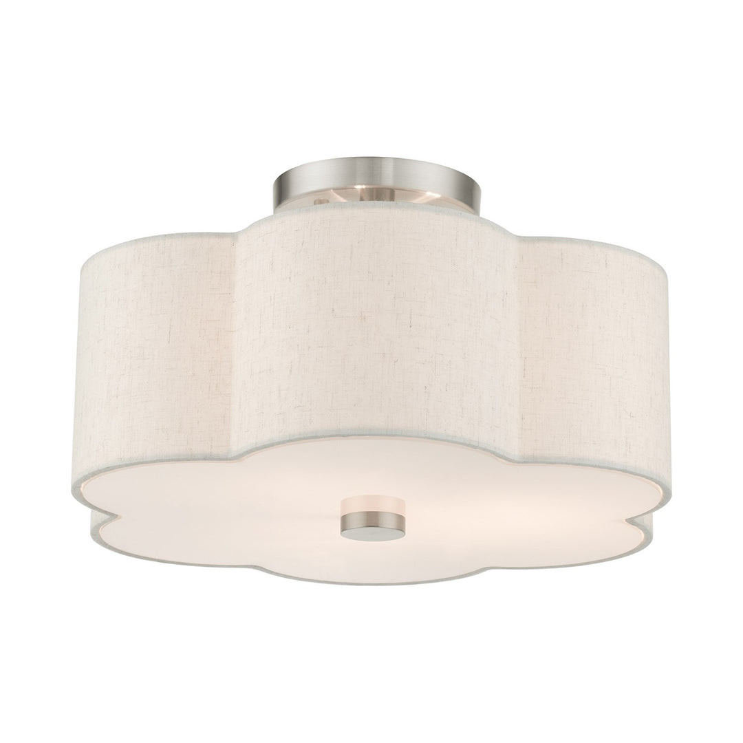 3 Light Brushed Nickel Semi Flush