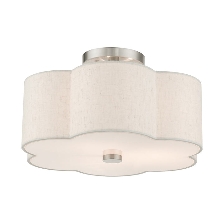 3 Light Brushed Nickel Semi Flush