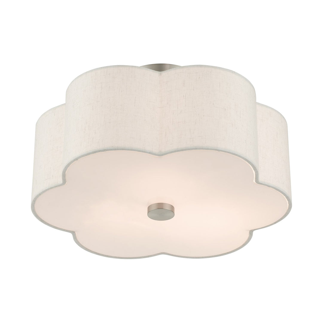 3 Light Brushed Nickel Semi Flush