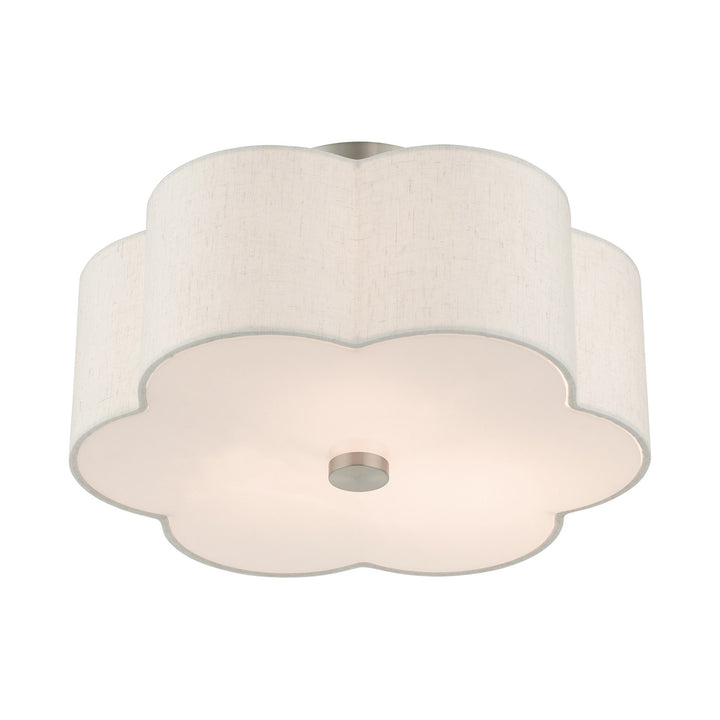 3 Light Brushed Nickel Semi Flush
