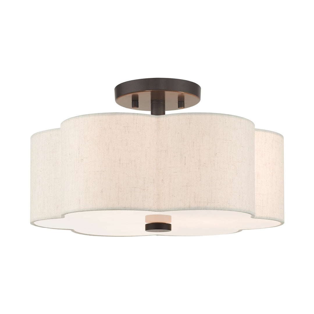 3 Light English Bronze Semi Flush by Livex Lighting