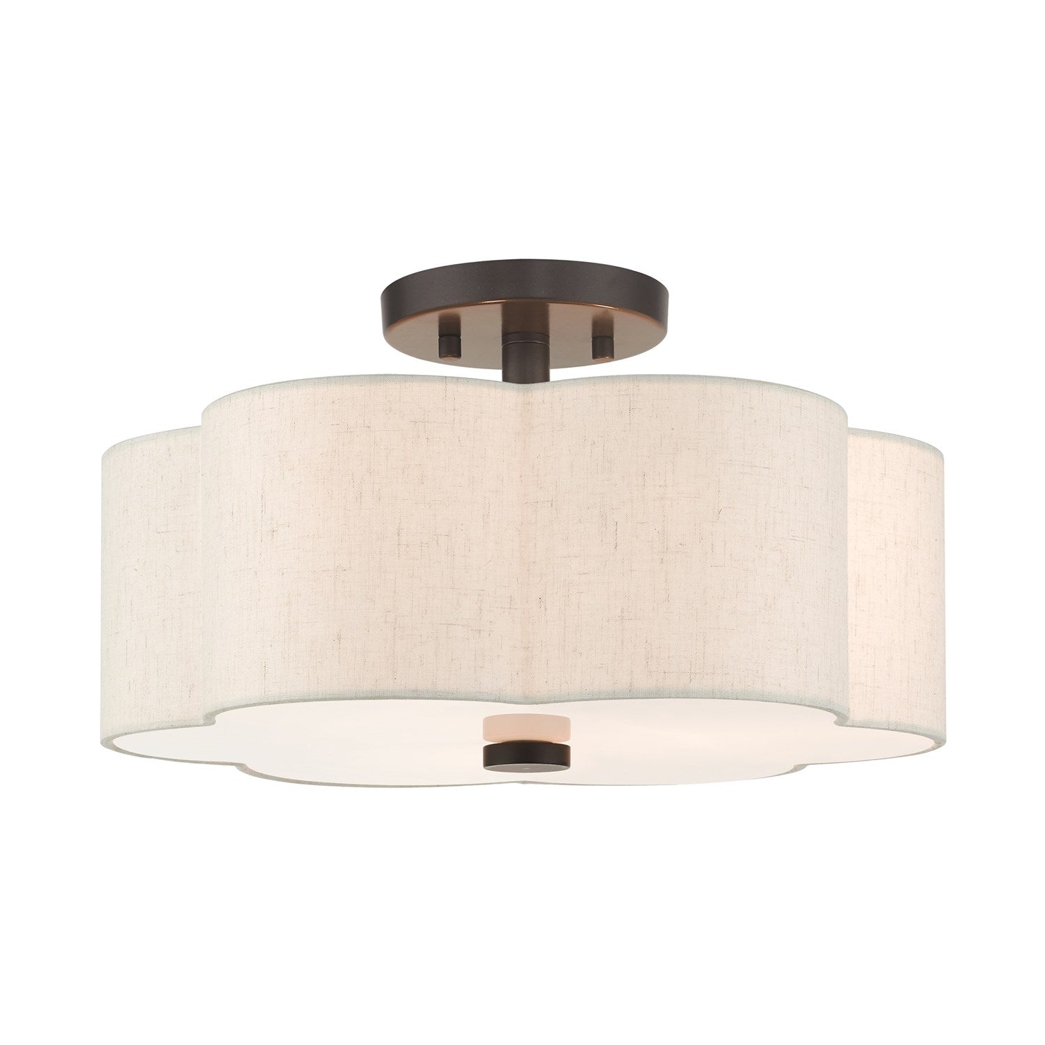 3 Light English Bronze Semi Flush by Livex Lighting