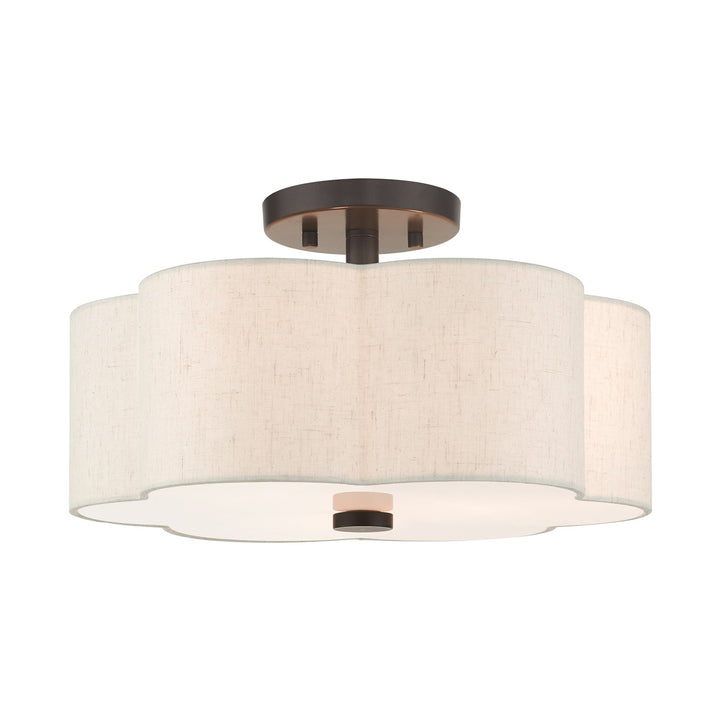 3 Light English Bronze Semi Flush by Livex Lighting