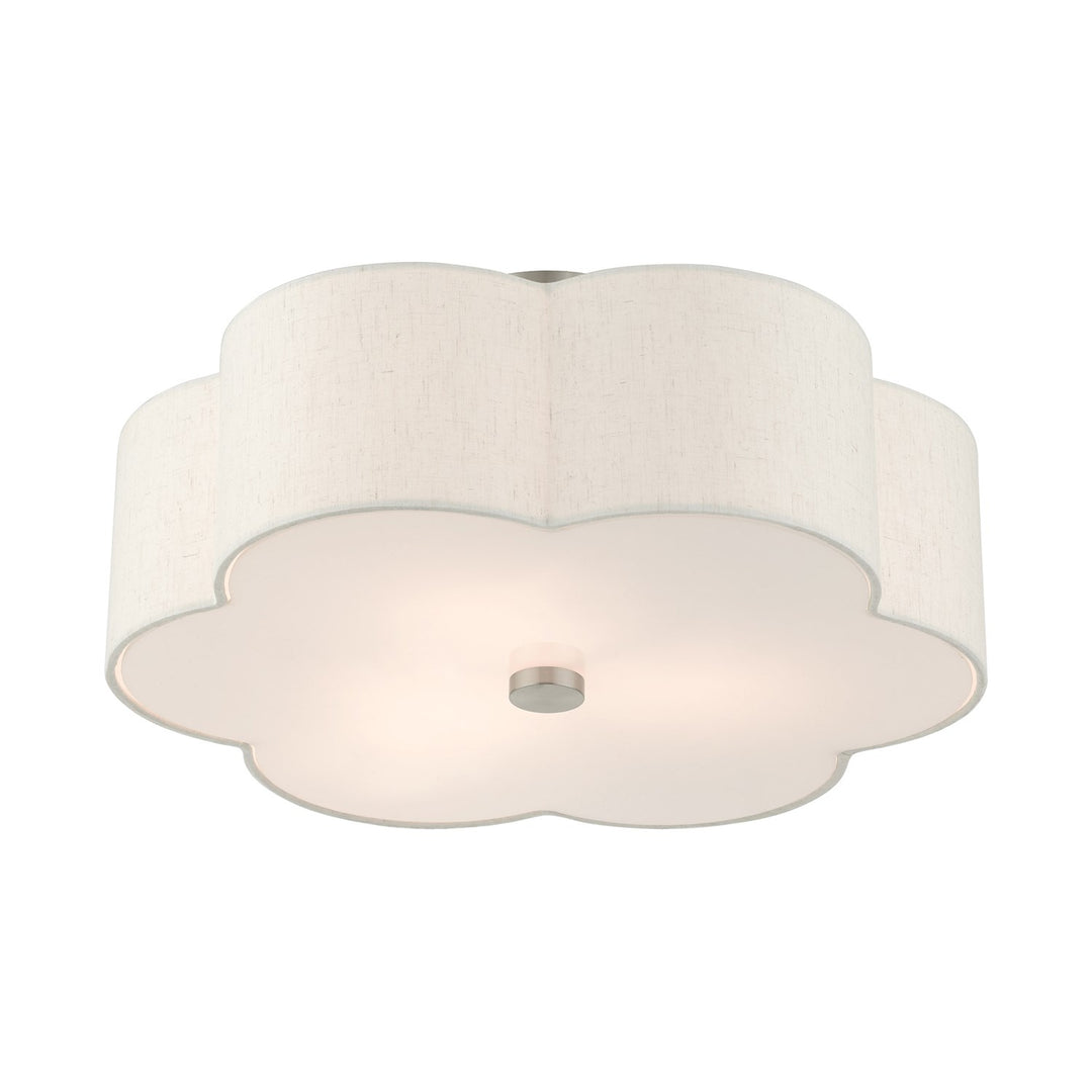 3 Light Brushed Nickel Semi Flush