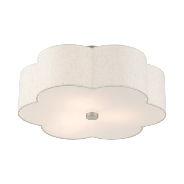 3 Light Brushed Nickel Semi Flush