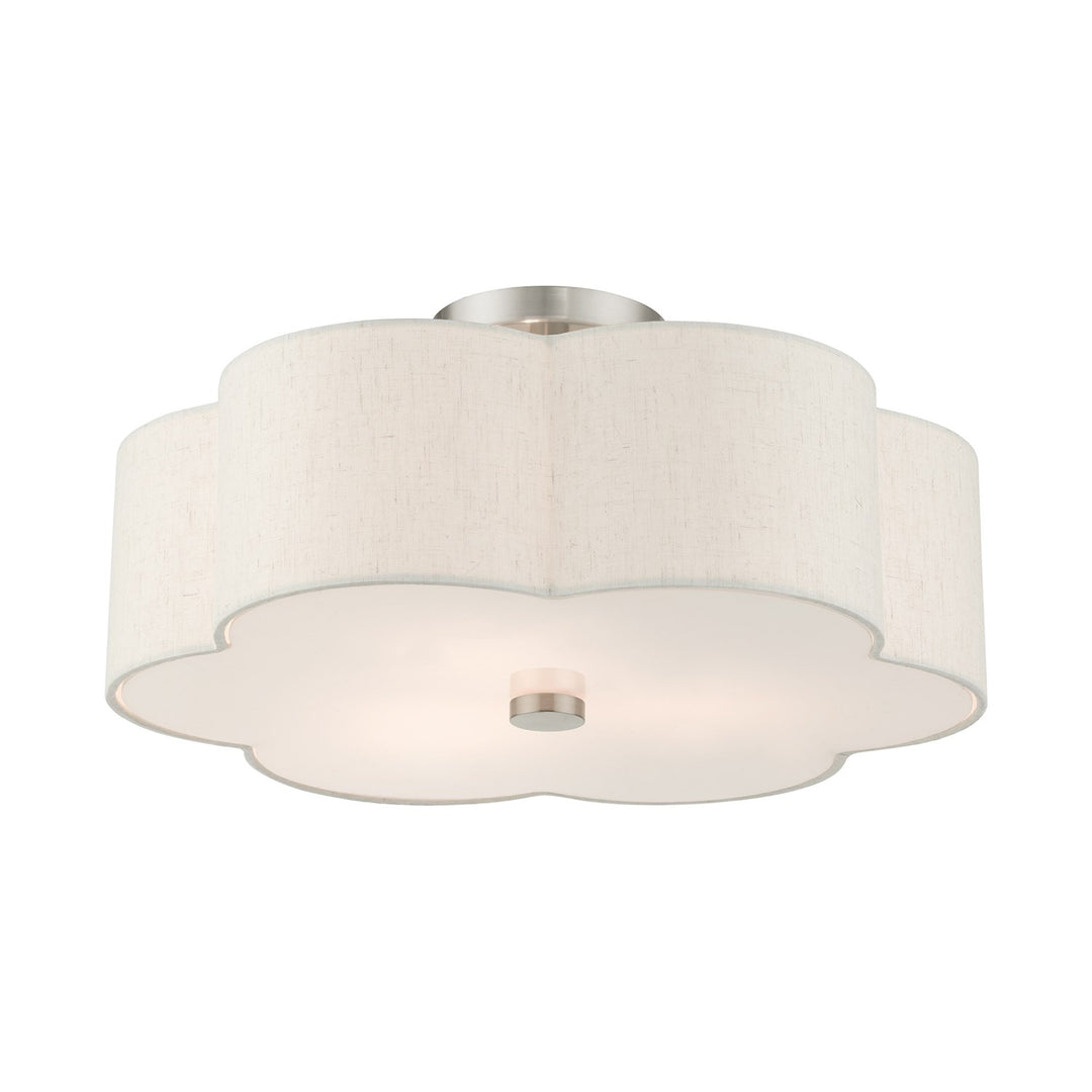 3 Light Brushed Nickel Semi Flush