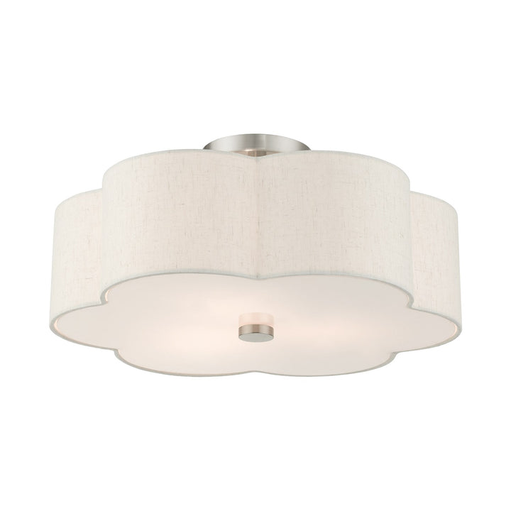 3 Light Brushed Nickel Semi Flush