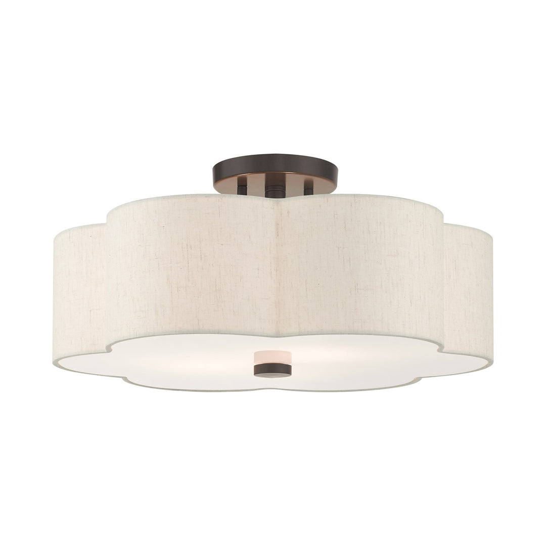 3 Light English Bronze Semi Flush by Livex Lighting
