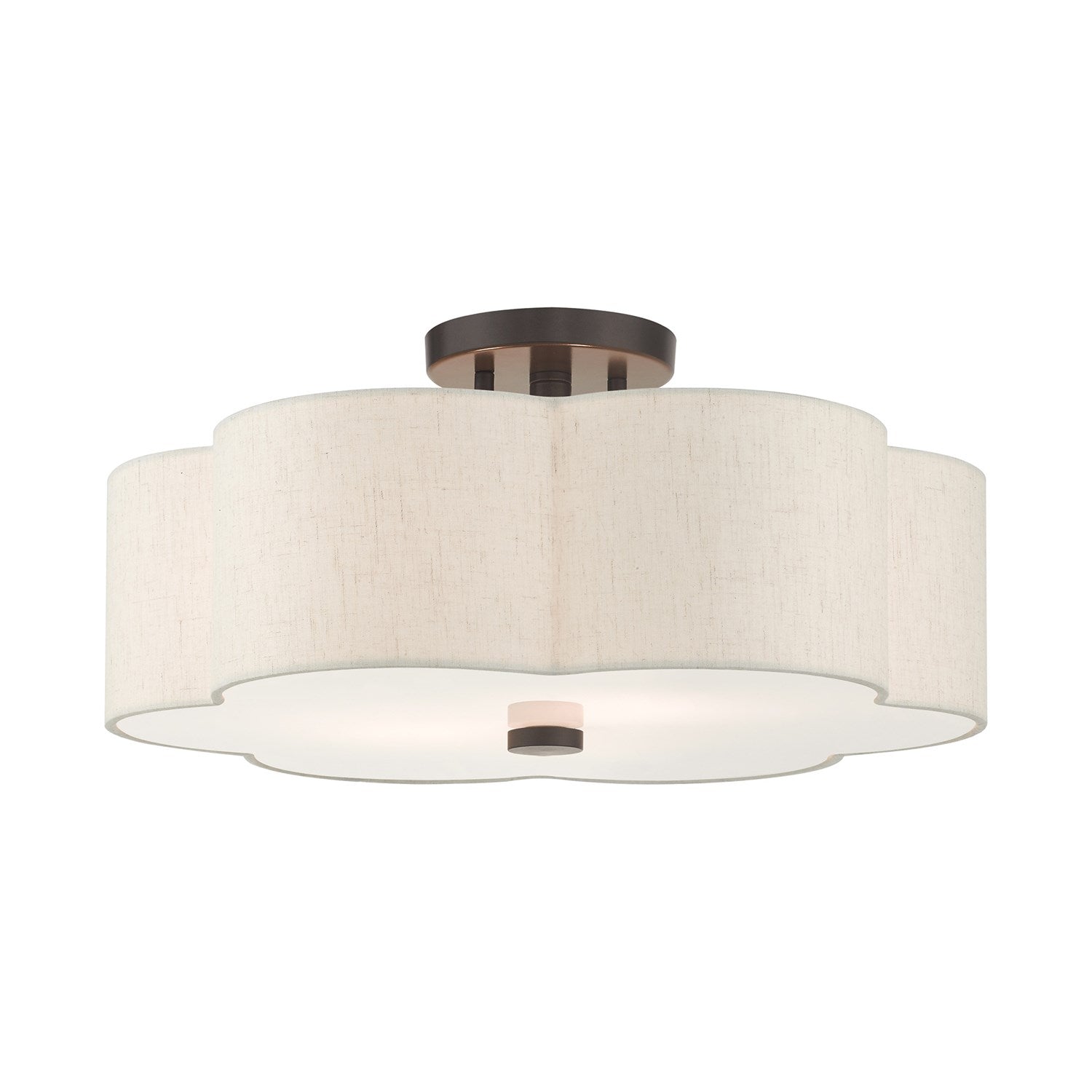 3 Light English Bronze Semi Flush by Livex Lighting