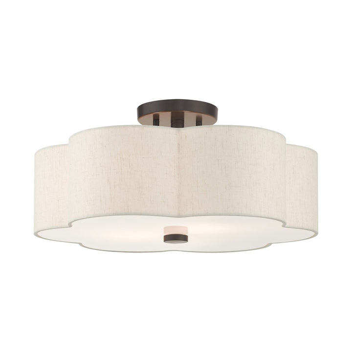 3 Light English Bronze Semi Flush by Livex Lighting