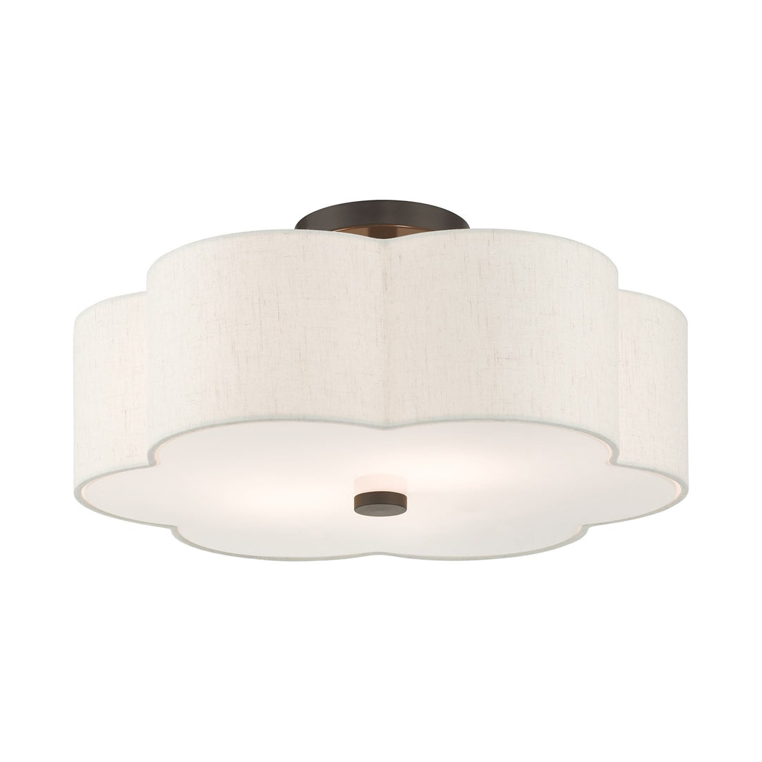 3 Light English Bronze Semi Flush